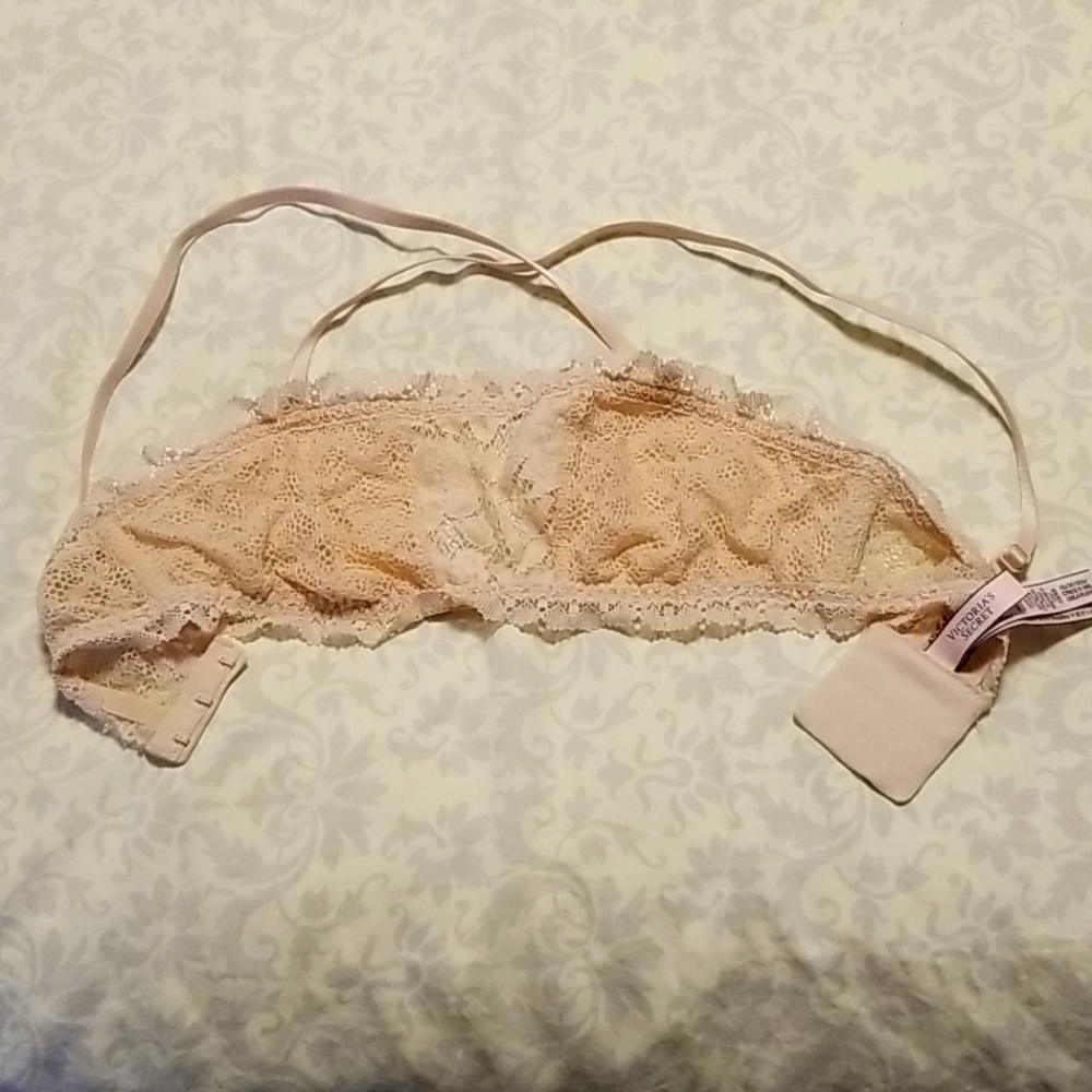 XS VS lace bandeau w/ detachable straps